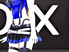 Hentai Mirai Akari Vtuber Undress aia great Mmd 3D Dark Blue Eyes Color Edit Smixix
