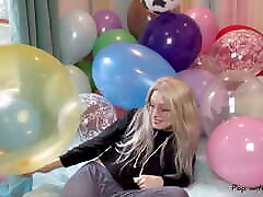 Blowing up over 25 Balloons then Nail Popping them All!