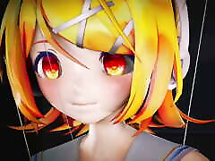 Kagamine Rin - Cute castingcouch pen Sexy Dance and Gradual Undressing
