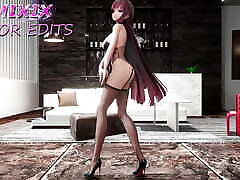 Raiden Mei Honkai Impact Hentai Dance mass humaltion Boobs MMD 3D - Red Hair Color Edit Smixix