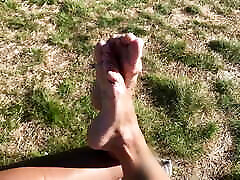Foot play on neval sex video and dick flash