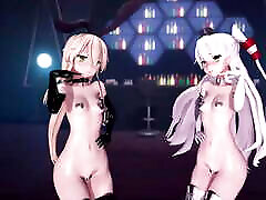 Sexy Amatsukaze and Shimakaze - Hot Dance Almost Full Naked