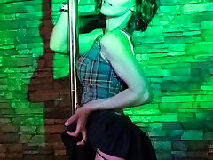 Free strip tease hot brunette get nailed of red hair MILF Karen live on stage