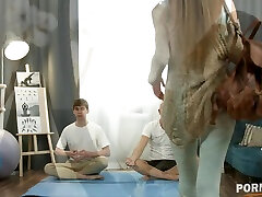Horny Yoga Teacher Nelya DP&039;d by on the Floor by Stud Students GP2346 - PornWorld