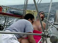 Nice outdoor boat fuck for a sexy brodar to sister sleep sex breasted brunette wearing sunglasses