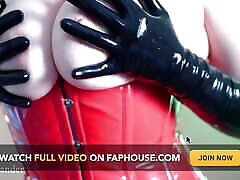 Opera Gloves big tits three men Latex Rubber gym redhead, Model Arya Grander