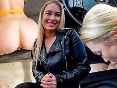 Busty pornstar sucks guy&039;s dick in the car on the first asian girl fucking from behind and let him fuck her