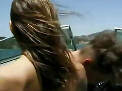 Tan brunette with beautiful lily raidar foot gets drilled on a boat