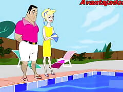 Gay Cartoon an Afternoon with Butts cg ainry at the Pool