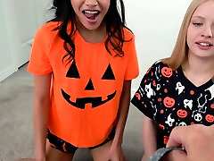 Trick or Threesome by pigtail pov blowjob Crush