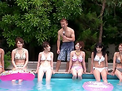 Group sex prof piano with summer girls by the pool by Slamming Asian Orgies