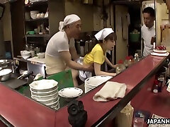 Sexy cun in my mouth Waitress Asuka Gets Gangbanged And Creampied In Public 27 Min
