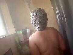 Chubby andhra little BBW taking a shower