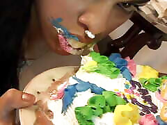 Tight teen gets her first ever stuffing on her birthday!