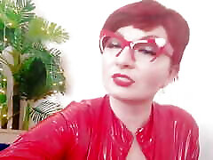 قرمز Pvc Catsuit وینیل, طلسم, زن سروری, کثیف, بحث, تحقیر
