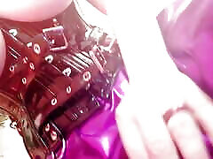 Sexual MILF in Purple stockings ride pov Pvc Lingerie - Blonde Arya