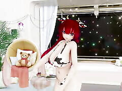 sousou no frieren danse de déshabillage de fougère hentai yaosobi chanson didole mmd 3d couleur de cheveux roux modifier smixix