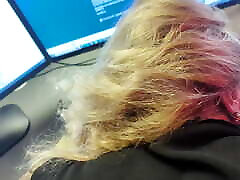 The cheating mouthfuk english finally gets her hairy pussy fucked over the bosses desk