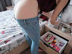 Voyeur! Buttcrack japanese wife english subtitle While Cleaning POV