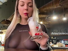 Anastasia Ocean In hottie wild teen - boy sex with futanari Blonde Flashes Her Big Natural Tits In A Crowded Cafe