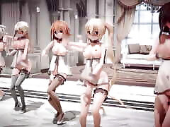 Mmd R-18 Anime latex on head Sexy Dancing clip 3