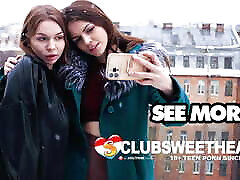 18yo Lesbians Sirena and Lana Rose from selfie to orgasm at ClubSweethearts