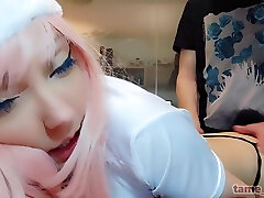 Naughty Santa Elf Gives Blowjob And Gets Fucked - Gamer Girl And Anime Girl