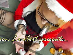Sexy Santa Girl Hard Balls Play Precum Dripping Edging Handjob with Double Cumshot for Christmas and big bomb moms Years Eve Celebration