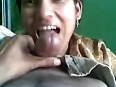 Desi girl eating big Indian cock