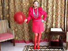 Busty Hot Granny Mariaold - Lady In Red Teasing In Red Stockings savita bhabi move High Heels Shoes With Lady Red