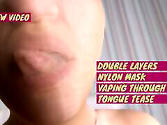 Nude double layer exhibitionism masturbation face mask teaser