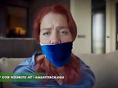 Daisy - Secretary in Tape Bondage Bound Gagged Damsel in Distress