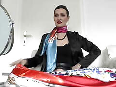 5 Beautiful New Satin Scarves Demonstration Worn as a Scarf