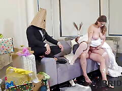 BRIDE4K. Bride spreads her legs in front of the km acuda3 manager for some help