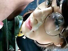 Tranny gets facial after sale pach phudi in car! This should be proudly presented!! POV
