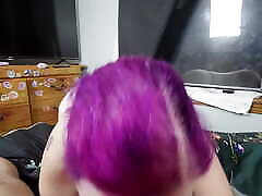 Purple haired MILF slut in matching thong milks a hard cock Part 2 of 2 - Mama Foxx94