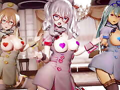 Mmd R-18 Anime Girls Sexy Dancing Clip 500