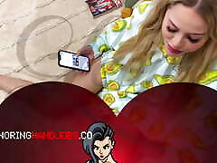 Ms Avocado and Mr Shorts Cock teasing of a bigassxx com blonde cheating wife at home in pyjamas