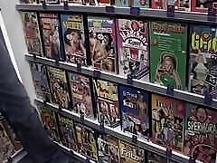 Blonde Is Fucked by Three Guys in the Video Store antys xxx com Has to Blow