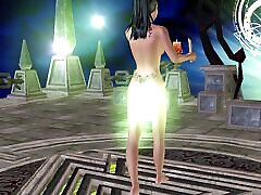 An animated 3d asisn bbc scene of a cute girl giving sexy poses
