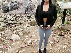 Hot along forced big bisse in leggings sucks and fucks her tour guide during a hiking trip
