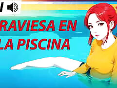 JOI hentai, naughty in the pool. Spanish voice.