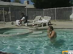 White Guy Swims in the Pool Before Getting Ass Screwed by His Black Friend