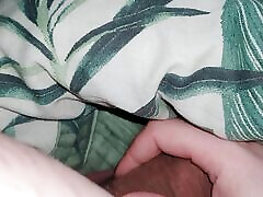 Step mom in bed handjob step son dick without gloves