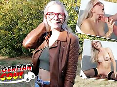German Scout - Fit siater brothe Glasses Girl Vivi Vallentine Pickup and Talk to Casting Fuck