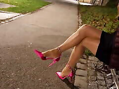 I walk in my glitter high heels and Wolford pantyhose