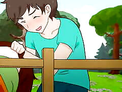 Alex got stuck in the fence on purpose to seduce Steve ! Minecraft, Hentai, Cartoon, Parody !