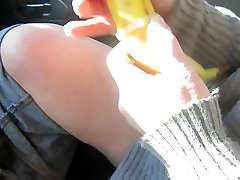 putting a rubber on a banana