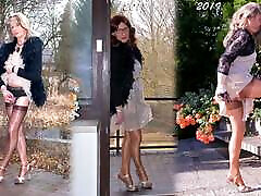 Triple Cumshots In A Sheer Pleated Gown