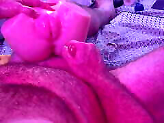 Stuffing my fat dick into a toy pussy and loading it up